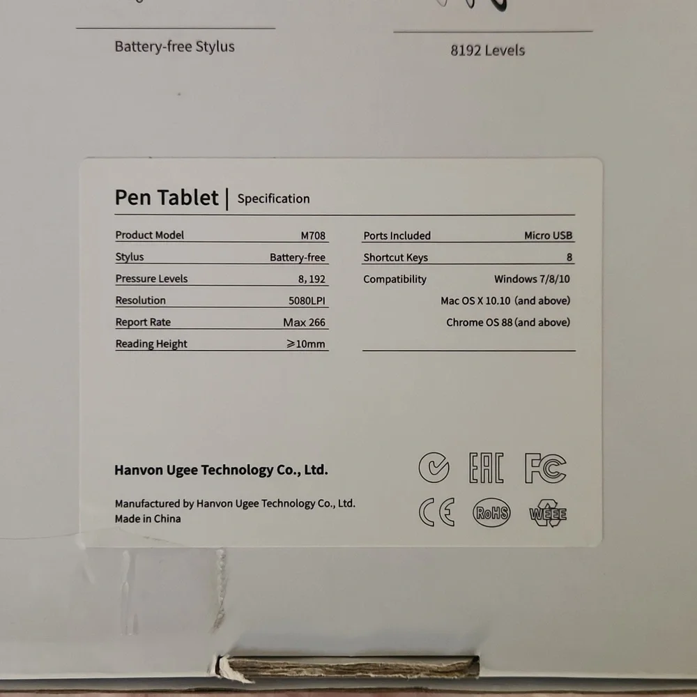 UGEE M708 Pen Tablet